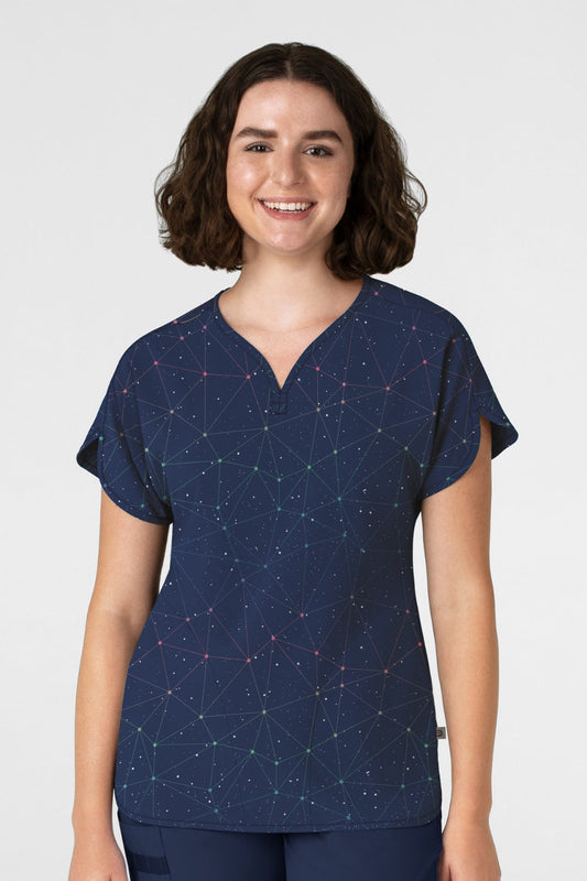 Medizinische Kasack – Blau mit Weltraummotiv