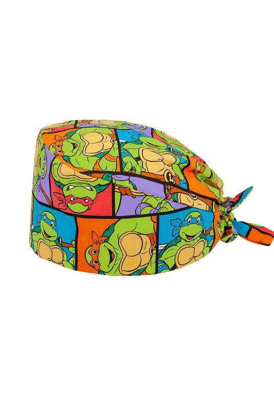OP-Haube mit Stoffmustern – Ninja-Turtles-Motiv