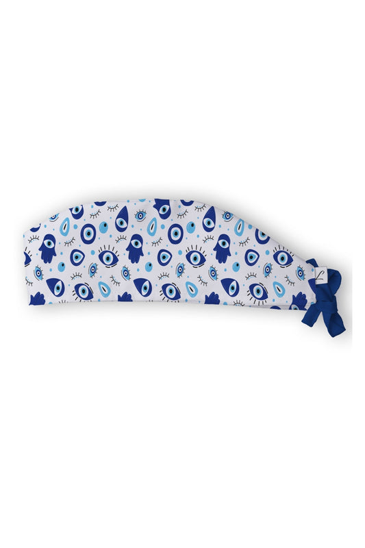 OP-Haube – Weiß mit Augenarzt-Motiv