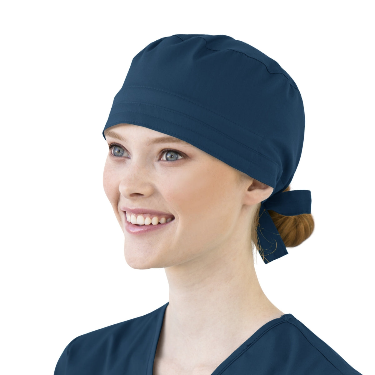 Calot médical WonderWink bleu marine, facile à entretenir, souriant, prêt à prévenir contaminations lors