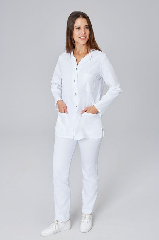 Medizinische Kasack Weiß Damen – Langarm