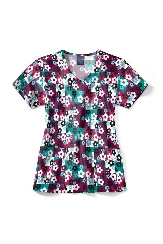 Medizinische Kasack – Mehrfarbig mit Blumenmotiven