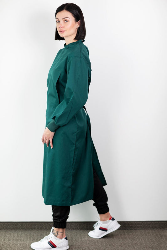 Waschbare Stoff-Schutzkittel – Unisex – Grün