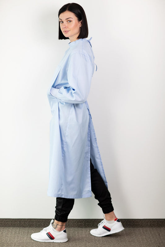 Waschbare Stoff-Schutzkittel – Unisex – Hellblau