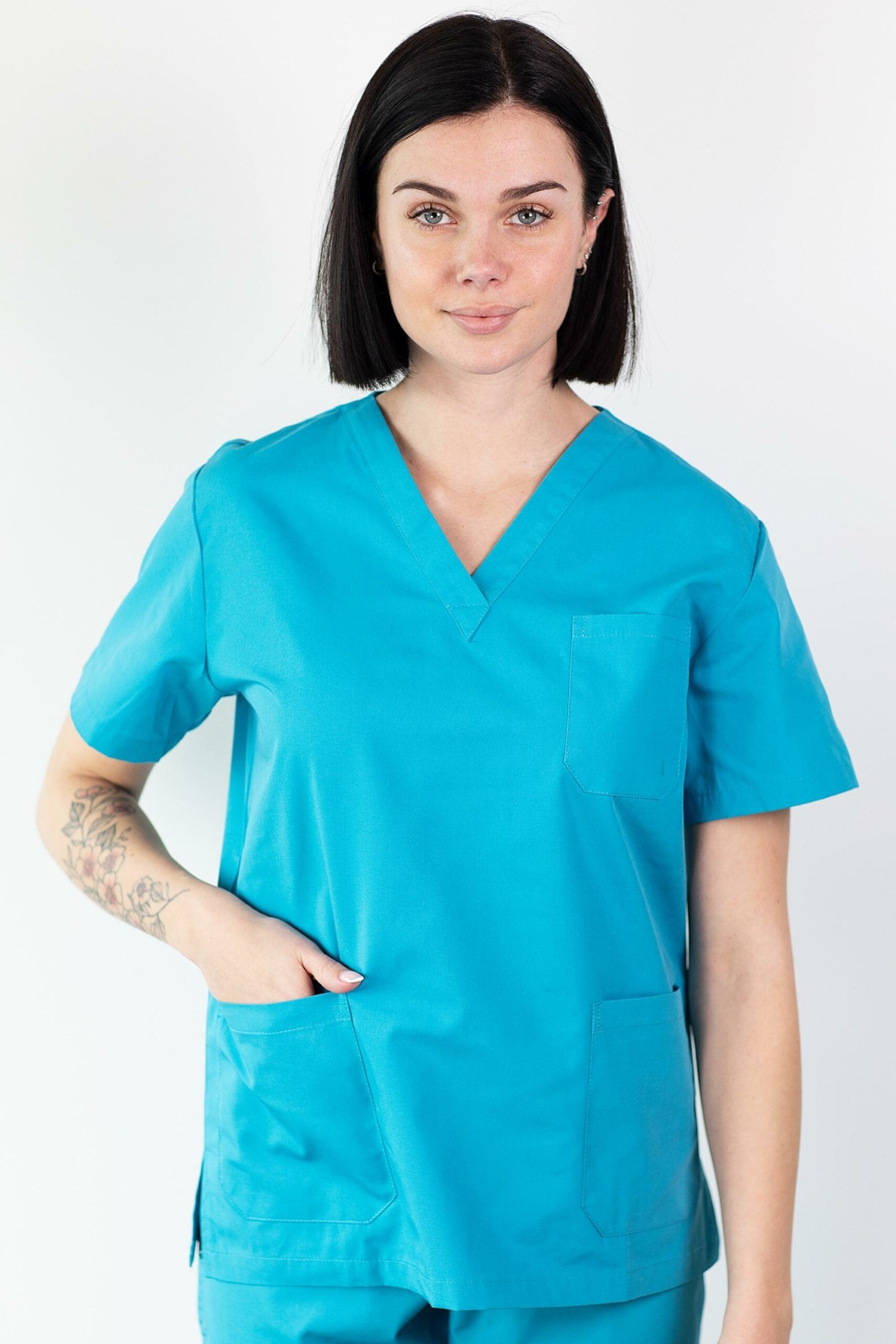 Basicfit - Tunique médicale - Unisexe - Bleu paon / S