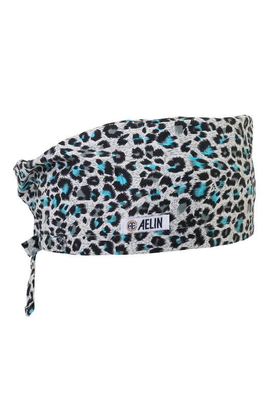 OP-Haube – Leopardenmuster in Beige und Grün – Bedeckend