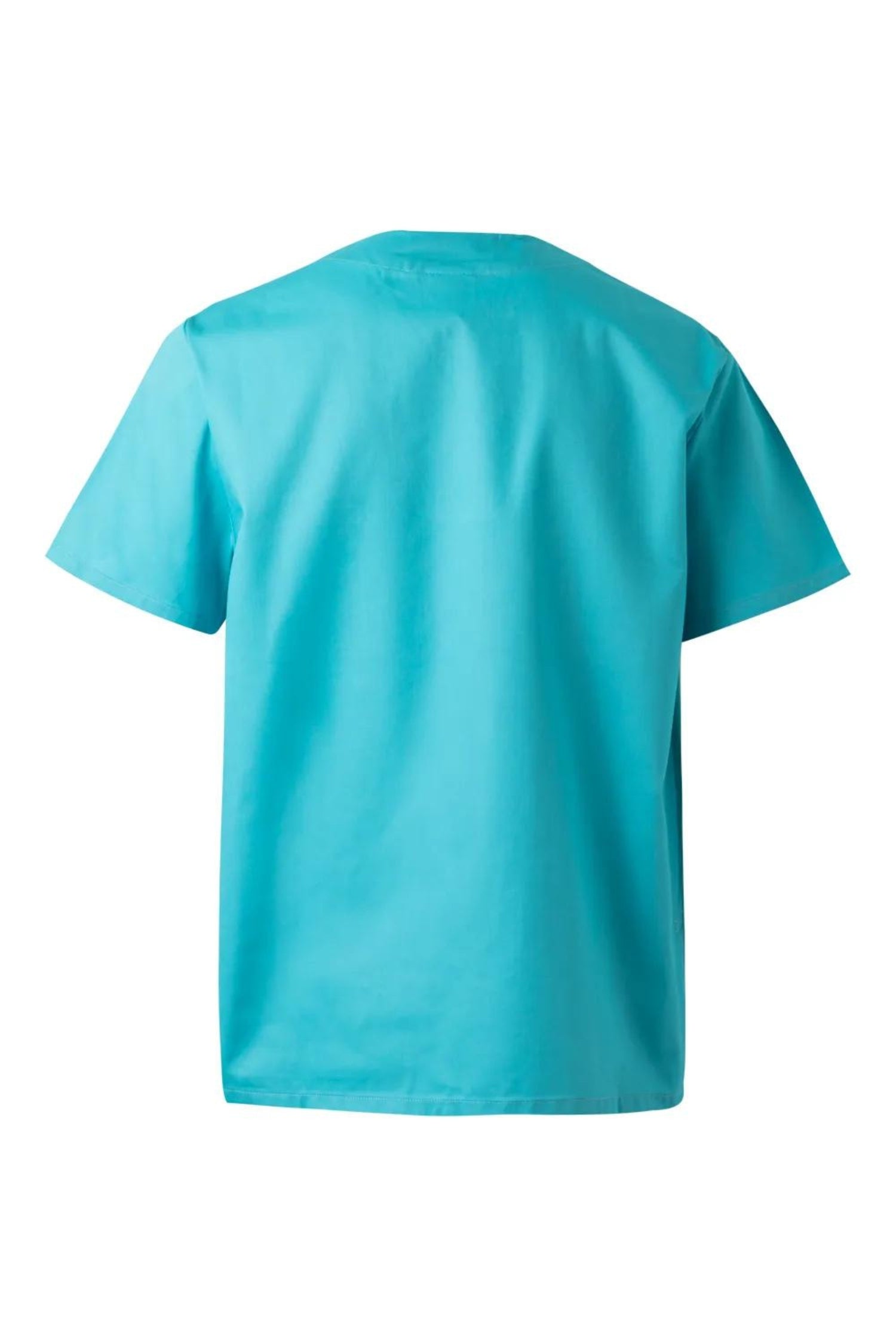 T-shirt turquoise à manches courtes, coupe unisexe avec trois poches, Audrey et Alex