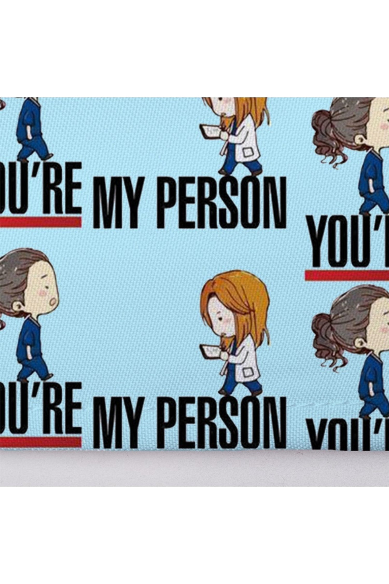 Calot médical Aelin en tissu avec motifs uniques et texte You’re my person