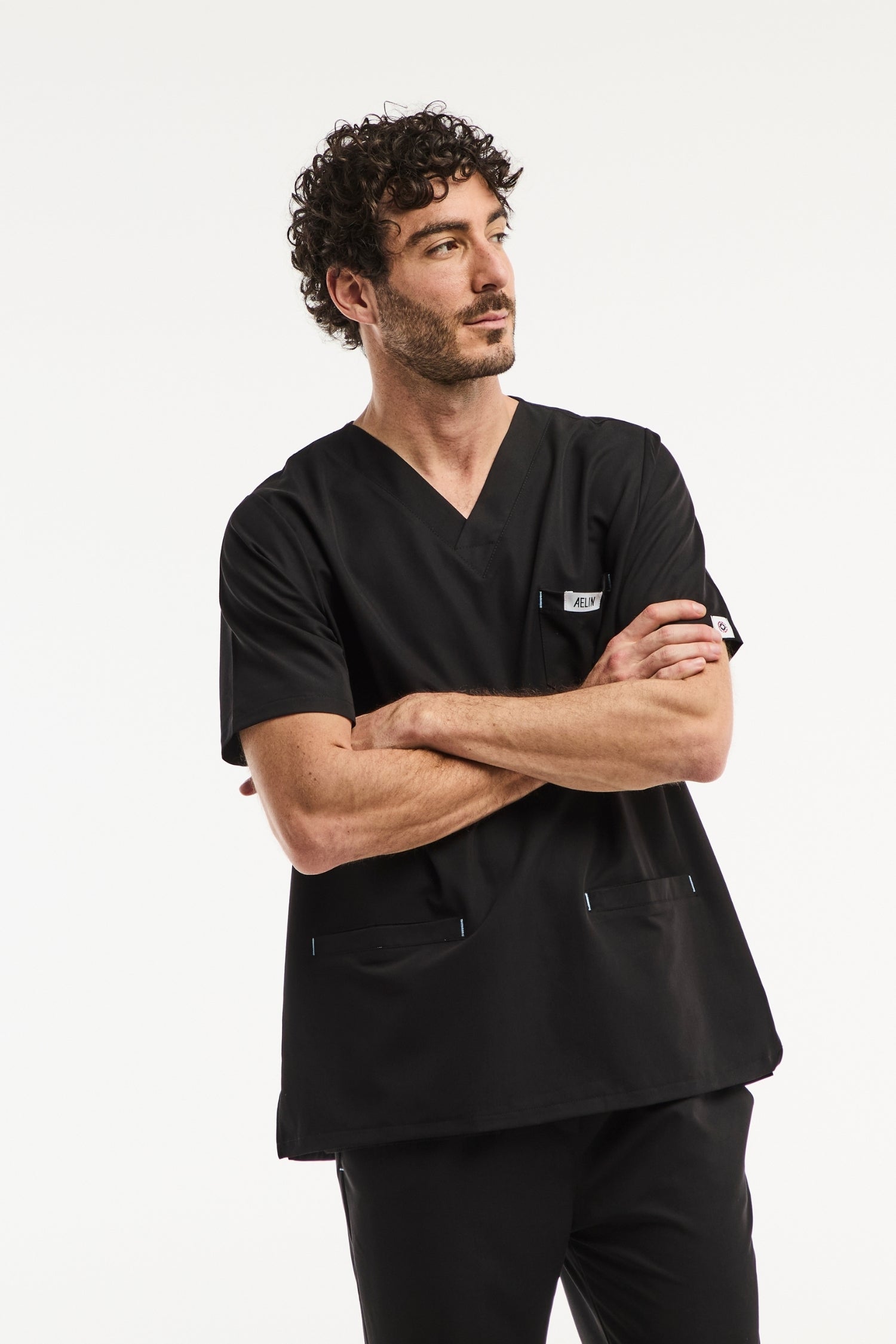 Blouse médicale - Noir Slimfit - Homme