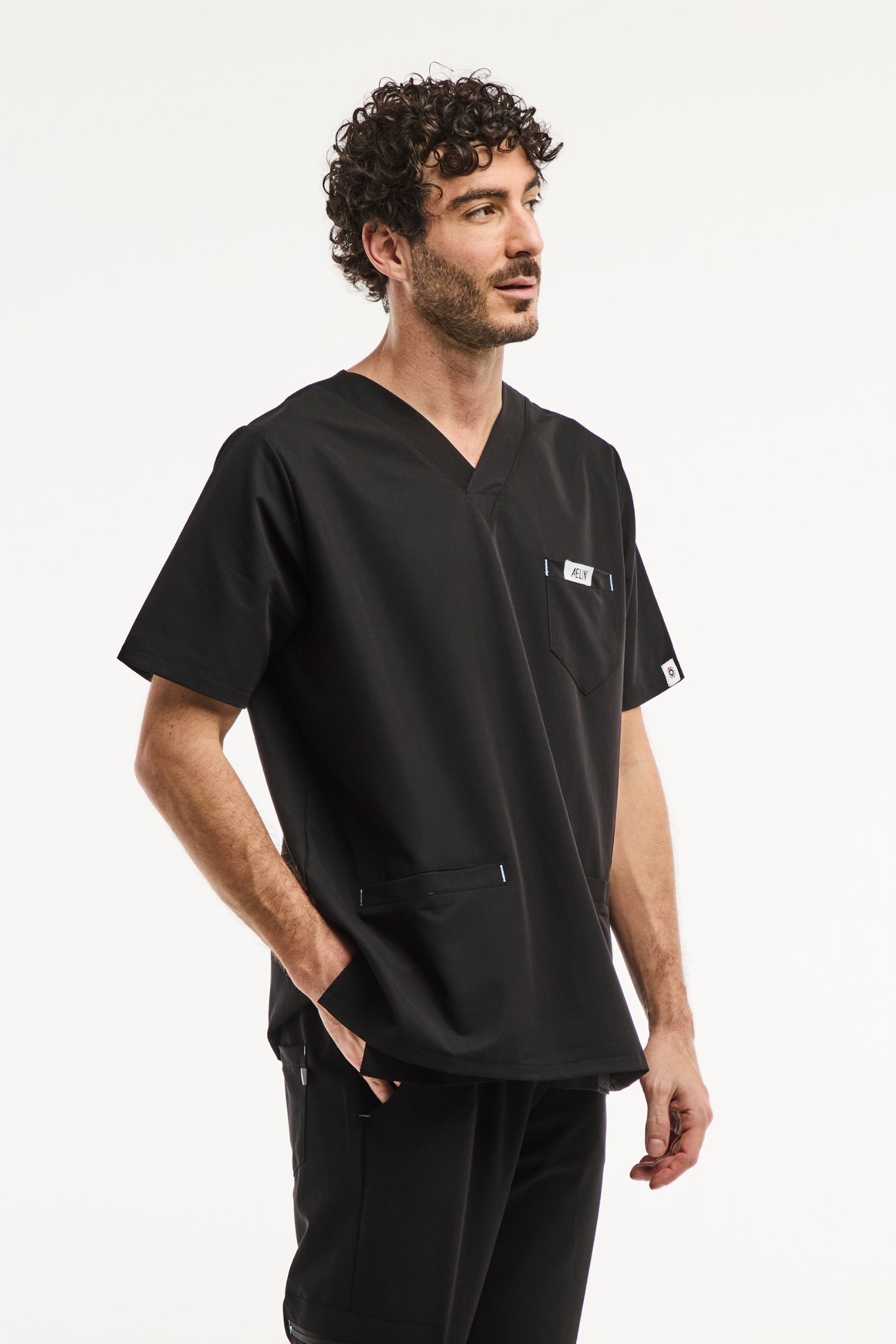Blouse médicale - Noir Slimfit - Homme