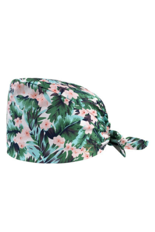 Calot médical à motifs floraux avec lien, s’adapte parfaitement pour le confort